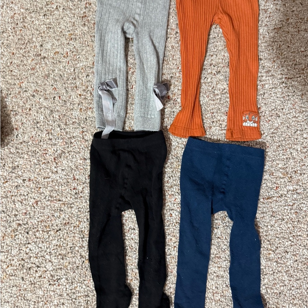 Disney Baby Ribbed Orange Leggings